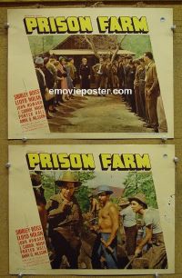 #1316 PRISON FARM 2 lobby cards '38 Shirley Ross