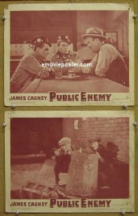 #1318 PUBLIC ENEMY 2 lobby cards R54 James Cagney