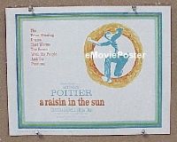 K320 RAISIN IN THE SUN title lobby card '61 Sidney Poitier