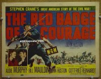 K329 RED BADGE OF COURAGE title lobby card '51 Audie Murphy