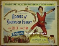 #9348 ROGUES OF SHERWOOD FOREST Title Lobby Card '50 Derek