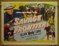 #9358 SAVAGE FRONTIER Title Lobby Card '53 Rocky Lane