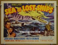 #9359 SEA OF LOST SHIPS Title Lobby Card '53 John Derek