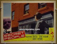 #2284 SECRET PEOPLE lobby card #7 '52 1st Hepburn