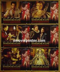 #1144 SHAKESPEARE IN LOVE 6 lobby cards '98 Paltrow