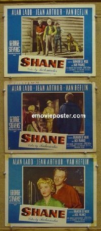 #5146 SHANE 3 LCs '53 Alan Ladd, Jean Arthur 