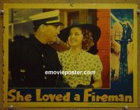 #2294 SHE LOVED A FIREMAN lobby card '37 Ann Sheridan