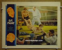 #2315 SIT TIGHT lobby card '31 Joe E. Brown, wrestling