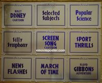 #1003 1940S FOIL CARDS 9 foil lobby cards '40s Disney