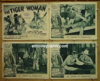 #1183 TIGER WOMAN 4 Chap 9 lobby cards '44 serial