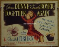 Y358 TOGETHER AGAIN title lobby card '44 Irene Dunne, Charles Boyer