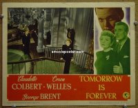 #2427 TOMORROW IS FOREVER lobby card '46 Colbert