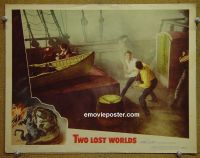 #1376 2 LOST WORLDS lobby card #4 '50 dinosaurs