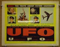 #9409 UFO Title Lobby Card '56 flying saucer sci-fi!