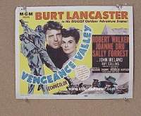 K426 VENGEANCE VALLEY title lobby card '51 Burt Lancaster, Joann Dru