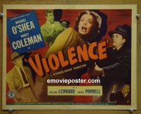 #9415 VIOLENCE Title Lobby Card '47 Nancy Coleman, O'Shea