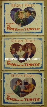 #1227 VOICE OF THE TURTLE 3 lobby cards '48 Reagan