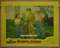 #2470 VOODOO ISLAND lobby card #5 '57 Boris Karloff