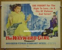 #9424 WAYWARD GIRL Title Lobby Card '57 sexy bad girl!
