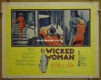 #9429 WICKED WOMAN Title Lobby Card '53 Beverly Michaels