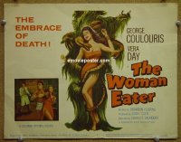Y392 WOMAN EATER title lobby card '59 tree monster eats woman!