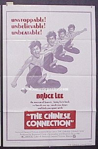 #3217 CHINESE CONNECTION 1sh '73 kung fu master Bruce Lee is back to kick you apart!