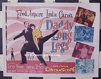 z177 DADDY LONG LEGS half-sheet movie poster '55 Fred Astaire, Caron