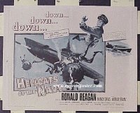 z336 HELLCATS OF THE NAVY half-sheet movie poster '57 Ronald Reagan