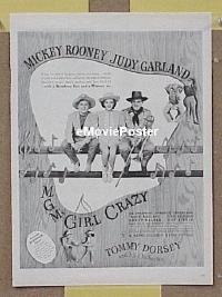 #146 GIRL CRAZY ad '43 Rooney, Garland,Walker 