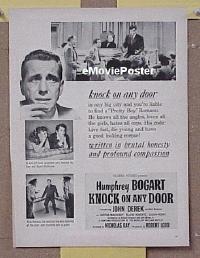 #154 KNOCK ON ANY DOOR ad '49 Bogart, Derek 