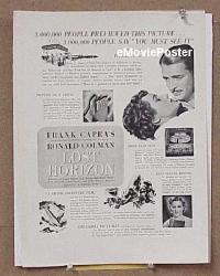 #155 LOST HORIZON ad '37 Ronald Colman 