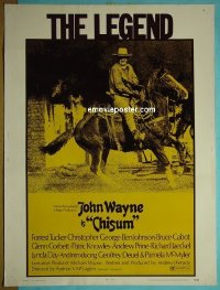 #2207 CHISUM 30x40 '70 big John Wayne! 