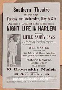#002 NIGHT LIFE IN HARLEM handbill '33 Davis 