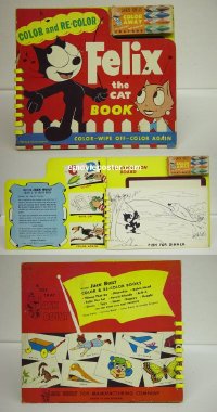 #3010 FELIX THE CAT Color Book w/Crayons 1958 