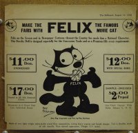 #3018 FELIX THE CAT laminated trade ad 1926 