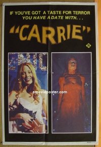 #7809 CARRIE Aust special poster '77 Stephen King, different image of Sissy Spacek after the prom!