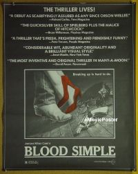 #278 BLOOD SIMPLE special poster '85 Coen! 