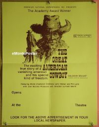 #020 GREAT AMERICAN COWBOY special poster '74 