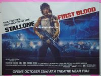 #8573 1st BLOOD subway poster '82 Rambo 