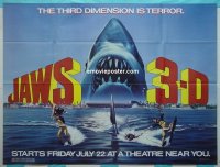#8591 JAWS 3-D subway poster '83 cool image! 