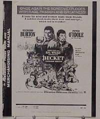U061 BECKET movie pressbook '64 Richard Burton, O'Toole