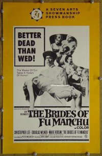 g128 BRIDES OF FU MANCHU vintage movie pressbook '66 Christopher Lee