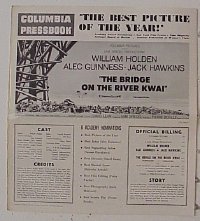 U089 BRIDGE ON THE RIVER KWAI movie pressbook R64 William Holden