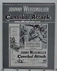 g146 CANNIBAL ATTACK vintage movie pressbook '54 Johnny Weissmuller