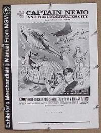 g149 CAPTAIN NEMO & THE UNDERWATER CITY vintage movie pressbook '70 Ryan