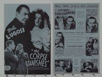 g194 CORPSE VANISHES vintage movie pressbook R49 Bela Lugosi, Luana Walters