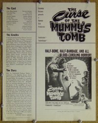 g217 CURSE OF THE MUMMY'S TOMB English vintage movie pressbook '64 Hammer