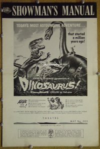 g266 DINOSAURUS vintage movie pressbook '60 prehistoric monsters!