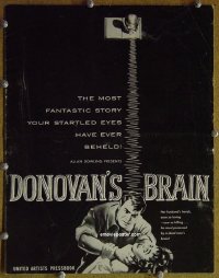g268 DONOVAN'S BRAIN vintage movie pressbook '53 Lew Ayres, Gene Evans