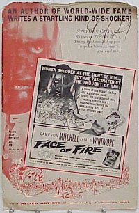 g308 FACE OF FIRE vintage movie pressbook '59 Albert Band horror!